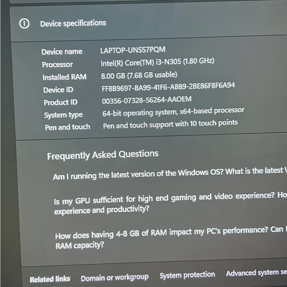 Acer Black and Silver Laptop with Intel Core